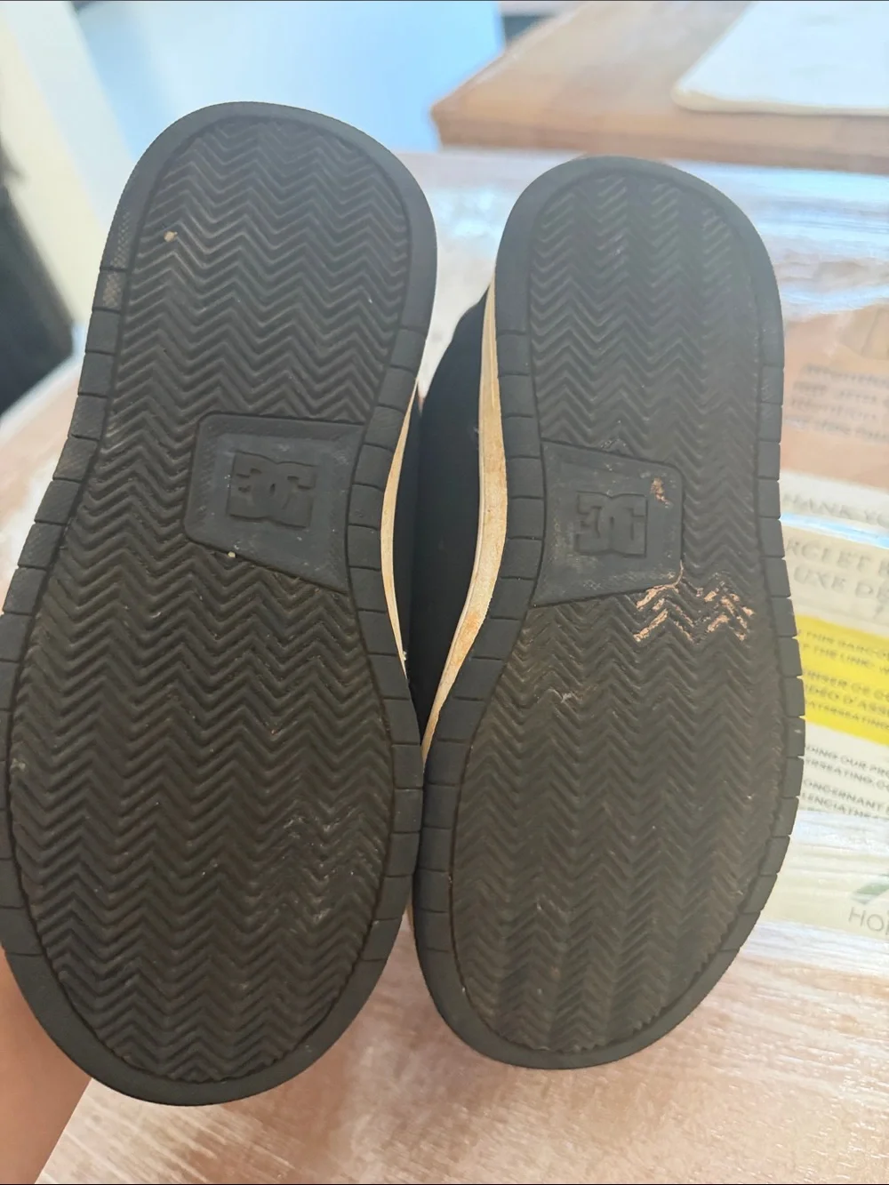 DC Kids Black Skate Sneakers with White Logo